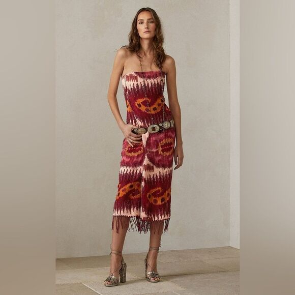 Ralph Lauren Collection Spring 2022 Darya Ikat Embellished Linen Voile Dress - Picture 3 of 16